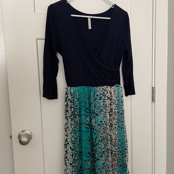 Modcloth Gilli Review From the Top Teal Fronds Dress - Picture 4 of 5